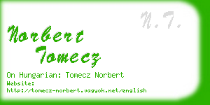 norbert tomecz business card